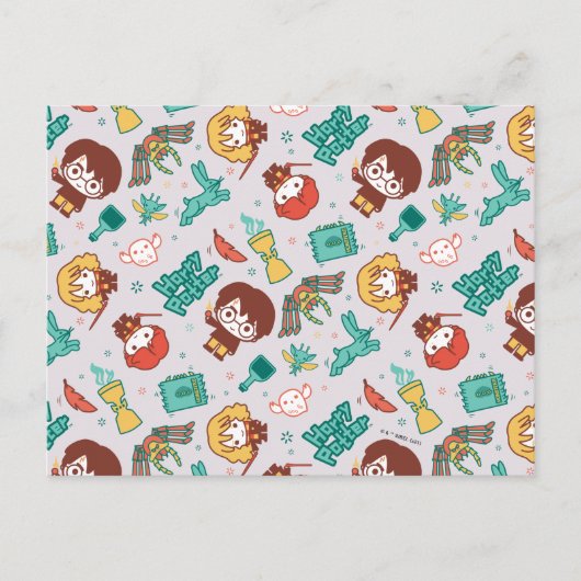 Cartoon HARRY POTTER™ Creaters & Spells Patroon Briefkaart (Voorkant)