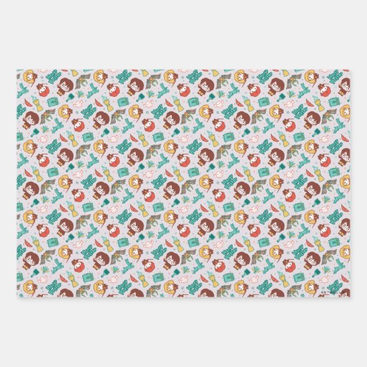 Cartoon HARRY POTTER™ Creaters & Spells Patroon Inpakpapier Vel (Voorkant)