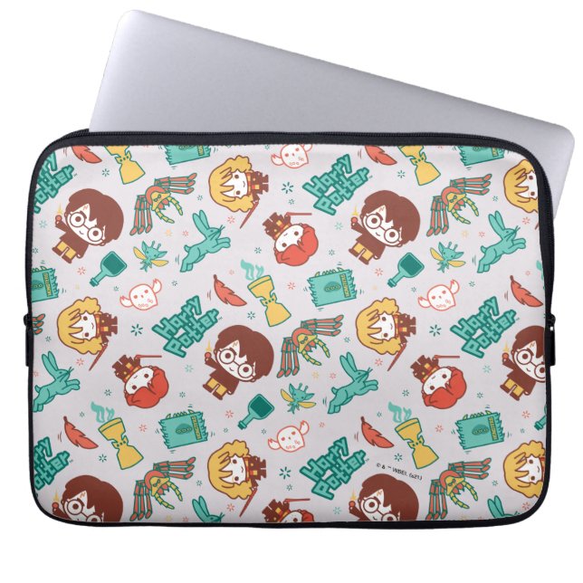 Cartoon HARRY POTTER™ Creaters & Spells Patroon Laptop Sleeve (Voorkant)