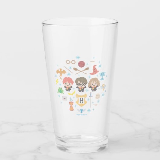 Cartoon Harry Potter Cross-Stitch Collage Glas (Voorkant)