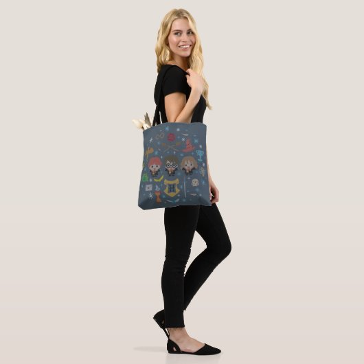 Cartoon Harry Potter Cross-Stitch Collage Tote Bag (Op model)