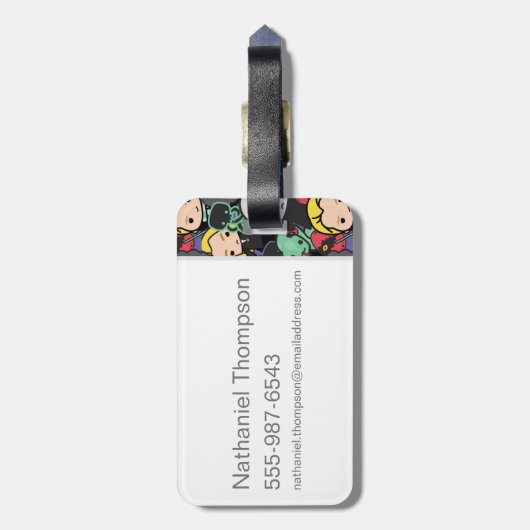 Cartoon Harry Potter Death Eaters Toss Pattern Bagagelabel (Achterkant verticaal)