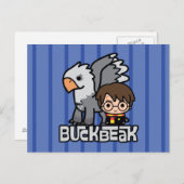 Cartoon Harry Potter en Buckbeak Briefkaart (Voorkant / Achterkant)