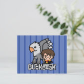 Cartoon Harry Potter en Buckbeak Briefkaart (Staand voorkant)