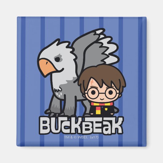 Cartoon Harry Potter en Buckbeak Magneet (Voorkant)