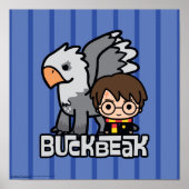 Cartoon Harry Potter en Buckbeak Poster (Voorkant)