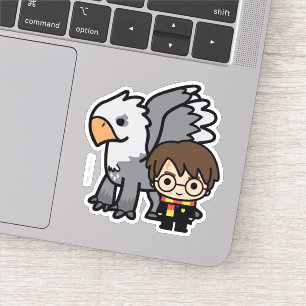 Cartoon Harry Potter en Buckbeak Sticker