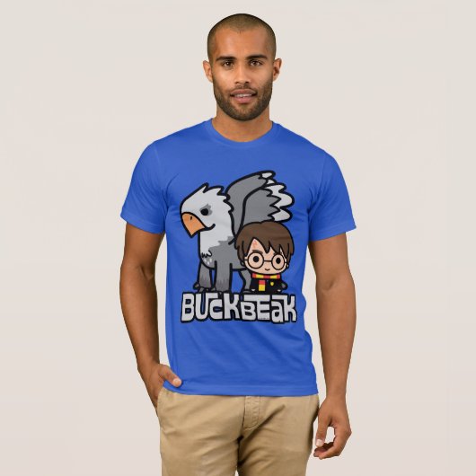 Cartoon Harry Potter en Buckbeak T-shirt (Voorkant volledig)