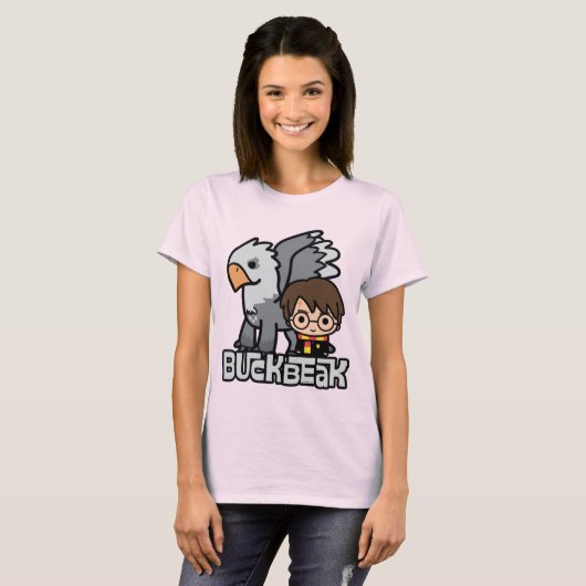 Cartoon Harry Potter en Buckbeak T-shirt (Voorkant volledig)