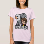 Cartoon Harry Potter en Buckbeak T-shirt (Voorkant)