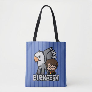 Cartoon Harry Potter en Buckbeak Tote Bag