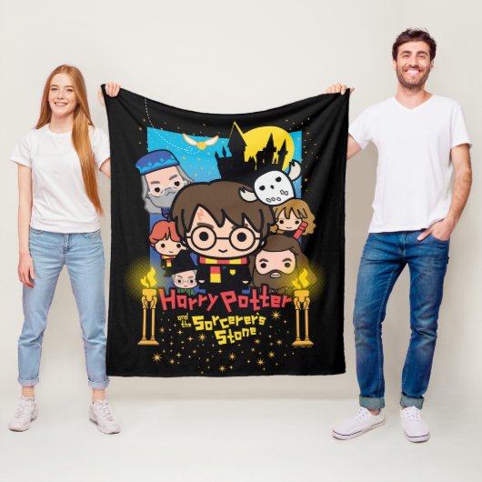 Cartoon Harry Potter en de Sorcerers Stone Fleece Deken (In situ)