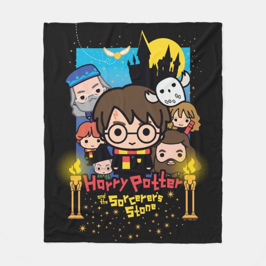 Cartoon Harry Potter en de Sorcerers Stone Fleece Deken (Voorkant)