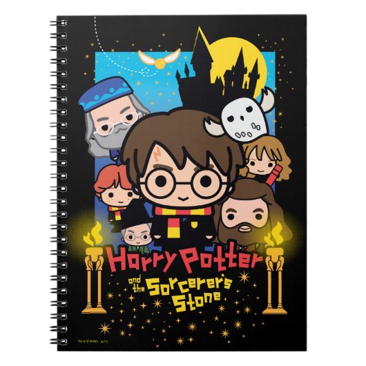 Cartoon Harry Potter en de Sorcerers Stone Notitieboek (Voorkant)