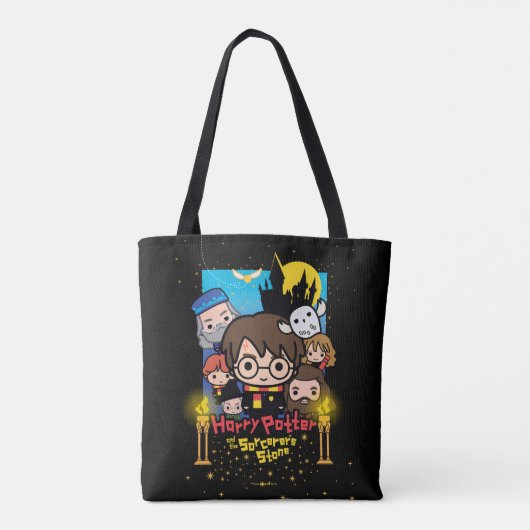 Cartoon Harry Potter en de Sorcerers Stone Tote Bag (Achterkant)