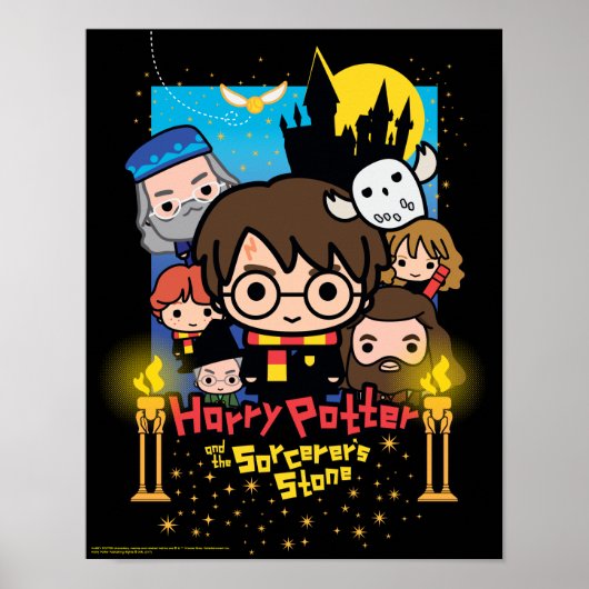 Cartoon Harry Potter en de Steen der Wijzen Poster (Voorkant)