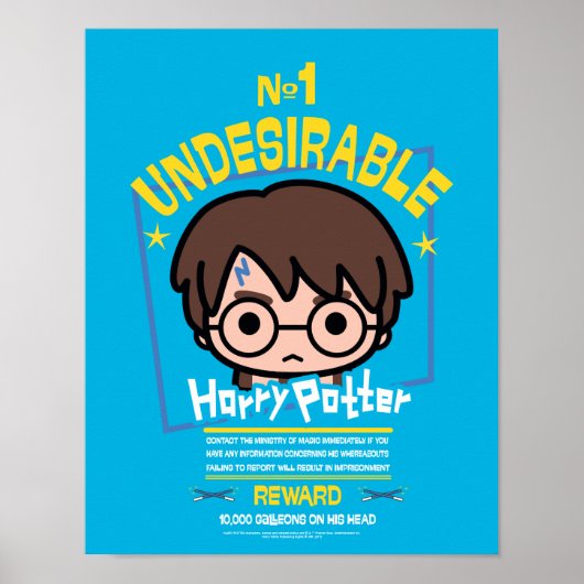 Cartoon Harry Potter Gezocht Poster Grafisch (Voorkant)