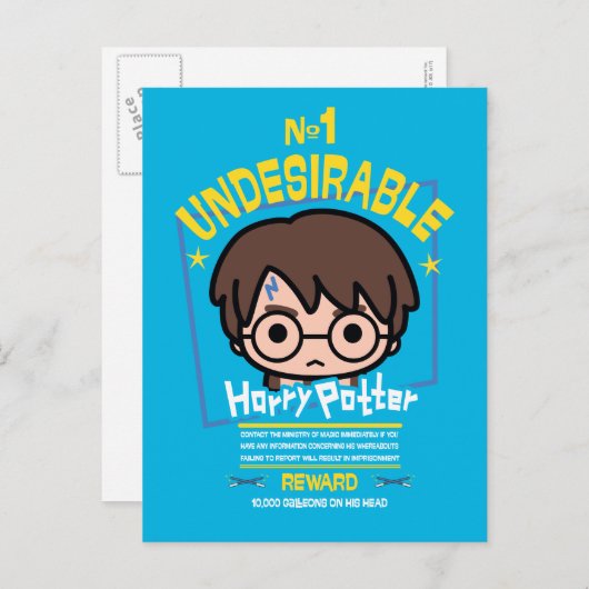 Cartoon Harry Potter Gezocht Poster Grafisch Briefkaart (Voorkant / Achterkant)