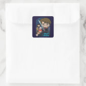 Cartoon Harry Potter Kamer der Geheim Grafisch Vierkante Sticker (Tas)