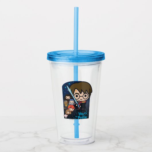 Cartoon Harry Potter Kamer der Geheimen Grafiek Acryl Drinkbeker (Voorkant)
