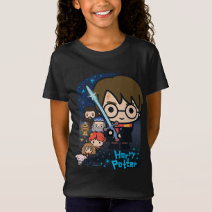Cartoon Harry Potter Kamer der Geheimen Grafiek T-shirt