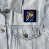 Cartoon Harry Potter Kamer der Geheimen Grafiek Vierkante Button 5,1 Cm (In situ)