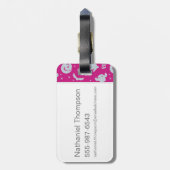 Cartoon Harry Potter Magic Icons Toss Pattern Bagagelabel (Achterkant verticaal)