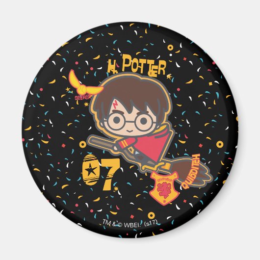Cartoon Harry Potter Quidditch Zoeker Magneet (Voorkant)