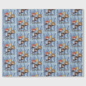 Cartoon Harry, Ron en Hermione vliegen in Bos Cadeaupapier (Vlak)