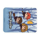 Cartoon Harry, Ron en Hermione vliegen in Bos Magneet (Horizontaal)