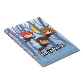 Cartoon Harry, Ron en Hermione vliegen in Bos Notitieboek (Rechterzijde)