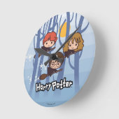 Cartoon Harry, Ron en Hermione vliegen in Bos Ronde Klok (Hoek)