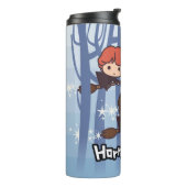 Cartoon Harry, Ron en Hermione vliegen in Bos Thermosbeker (Gedraaid links)