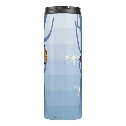 Cartoon Harry, Ron en Hermione vliegen in Bos Thermosbeker (Achterkant)