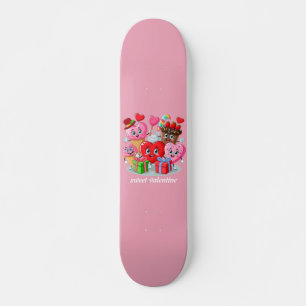 Cartoon hart & lieve vrienden Valentijnsdag Persoonlijk Skateboard