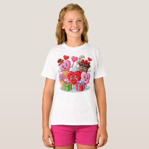 Cartoon hart & lieve vrienden Valentijnsdag T-shirt