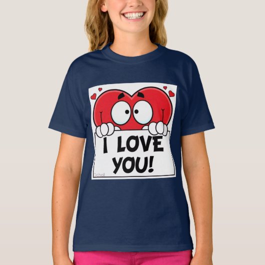Cartoon hart  t-shirt (Voorkant)
