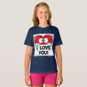 Cartoon hart  t-shirt (Voorkant volledig)
