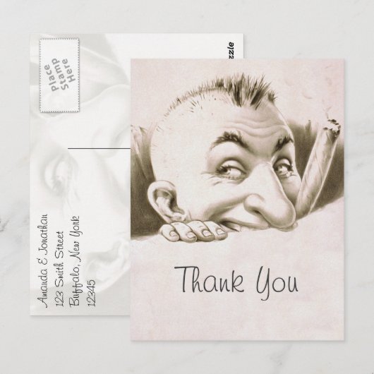  Cartoon Hartelijk dank Briefkaart (Voorkant / Achterkant)