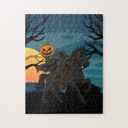 cartoon Headless Horseman Halloween / Herfst Legpuzzel (Verticaal)
