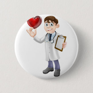 Cartoon Heart Doctor Ronde Button 5,7 Cm