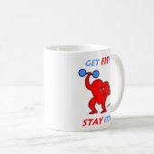 Cartoon Heart Fitness Trainer Aerobics Instructor Koffiemok (Voorkant rechts)