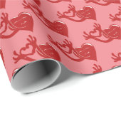 cartoon heart makes heart sign cadeaupapier (Rol Hoek)