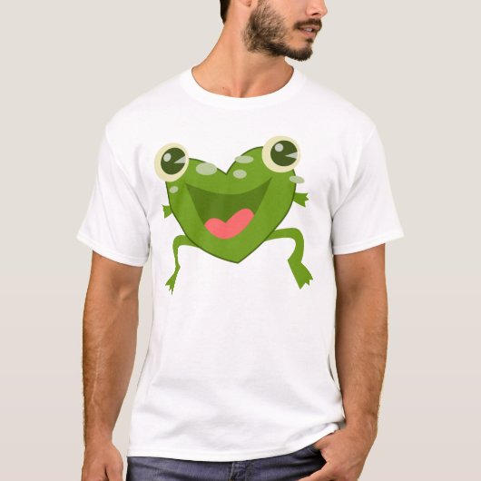 Cartoon Hearts Frog T-shirt (Voorkant)