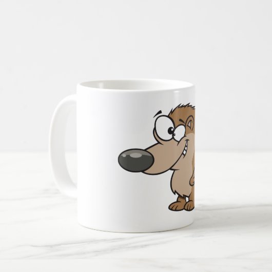 Cartoon Hedegel Brown Animal Coffee Mok (Voorkant links)