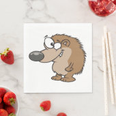 Cartoon Hedegel Brown Animal Napkins Servet (Insitu)