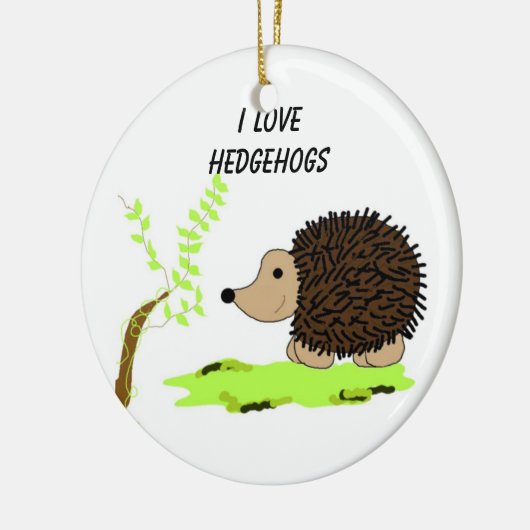 Cartoon Hedegel Keramisch Ornament (Links)
