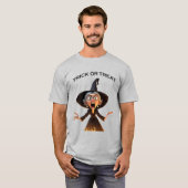 Cartoon heks "Trick or treat" T-shirt (Voorkant volledig)