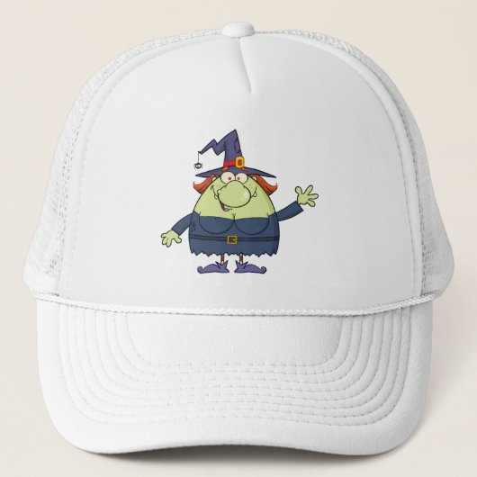 Cartoon heks trucker pet (Voorkant)