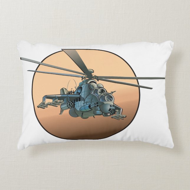 Cartoon helikopter accent kussen (Voorkant)